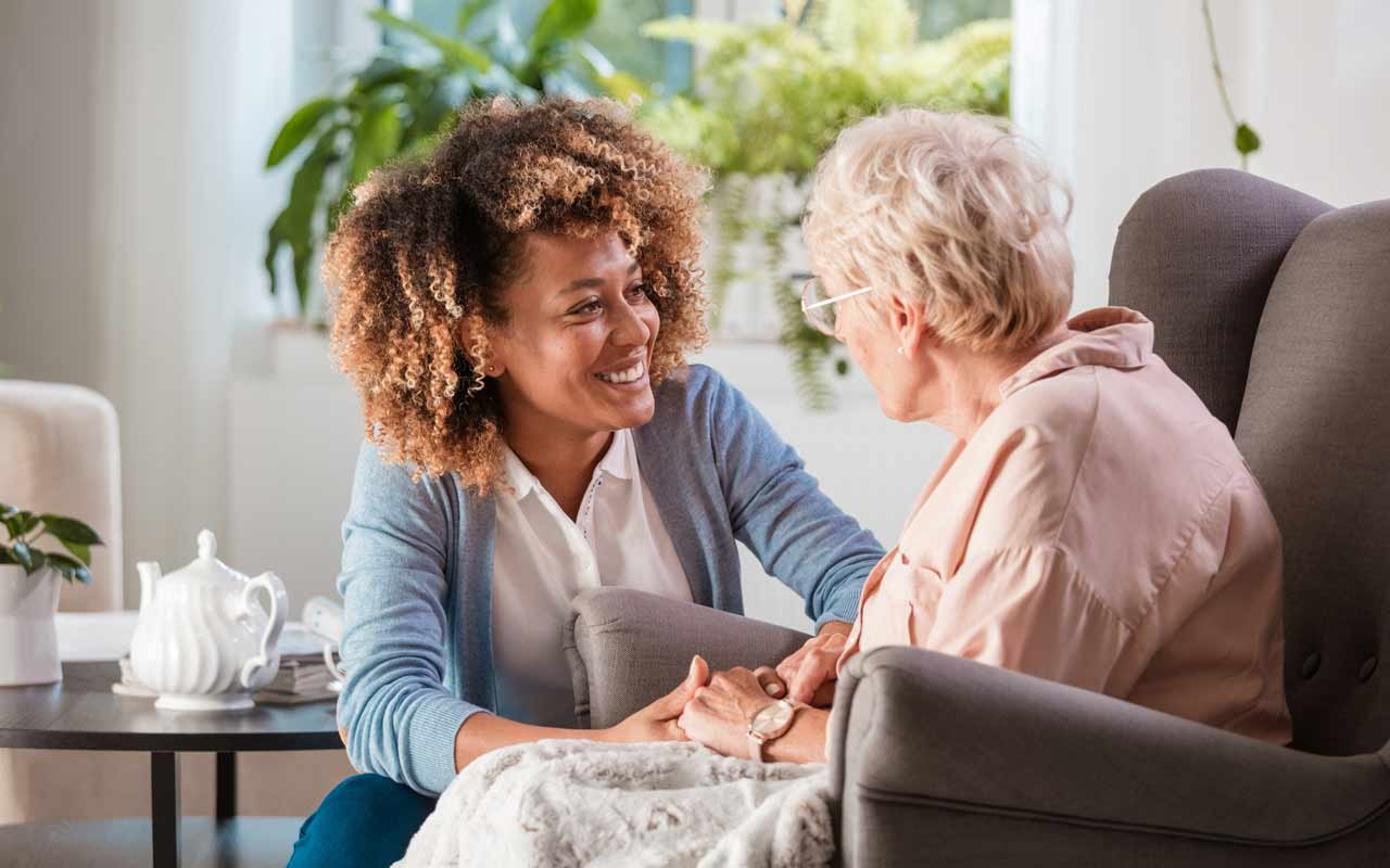 Healthcare professionals delivering care in a facility